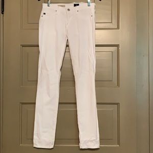 AG The Stilt Cigarette Leg White Jeans
